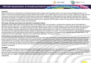 Importance of Equity, Diversity, and Inclusion in Systematic Reviews