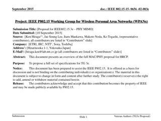 IEEE 802.15.3e PHY MIMO Proposal Overview