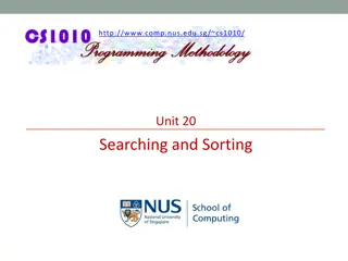 NUS CS1010 Unit 20: Searching and Sorting Algorithms