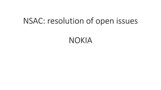 NSAC Resolution of Open Issues and Configuration of S- NSSAIs