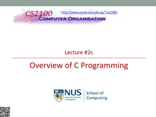 Overview of C Programming Selection Structures and Operators