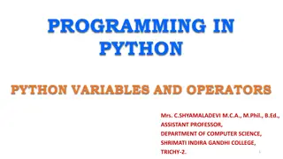 Python Programming: Variables, Operators, and Key Features