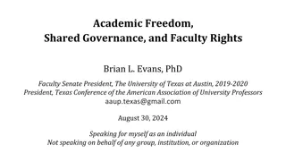 Academic Freedom, Shared Governance, and Faculty Rights in Higher Education