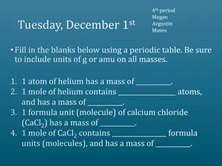 Mole Conversions and Mass Calculations in Chemistry