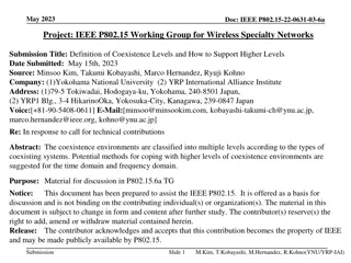 Defining Coexistence Levels for Wireless Networks