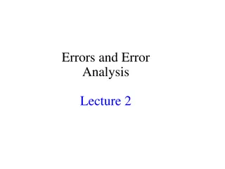 Errors and Error Analysis in Computational Methods