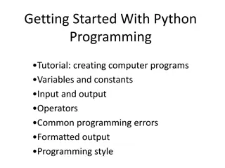 Creating Computer Programs with Python Programming