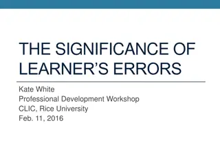 Learner Errors: Importance, History, and Methods