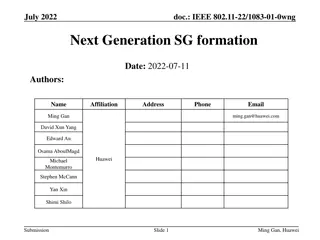 IEEE 802.11 Next Generation Study Group Formation Insights