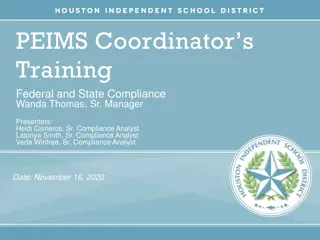 PEIMS Coordinator Training for Federal and State Compliance