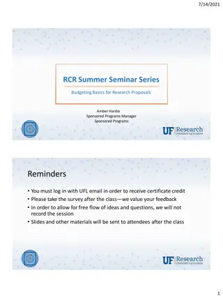 Effective Research Proposal Budgeting Strategies at RCR Summer Seminar