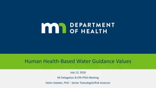 MDH Water Guidance and PFAS Health Endpoints
