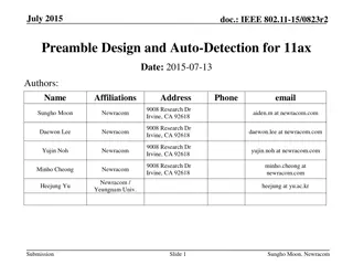 IEEE 802.11-15/0823r2 Preamble Design and Auto-Detection for 11ax