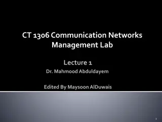 Communication Networks Management for Efficient Operations
