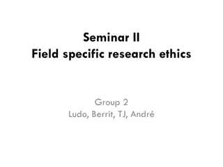 Field Specific Research Ethics Dilemma: Zebrafish Holding Conditions