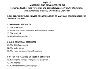 Introduction to Materials and Resources for Language Teaching