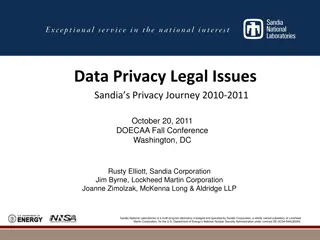 Journey of Sandia's Privacy and Data Protection: Legal Insights 2010-2011