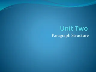 Paragraph Structure and Organization