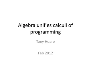 Algebra Unifies Calculi of Programming with Tony Hoare and Others