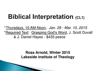 Biblical Interpretation Course at Lakeside Institute of Theology