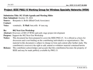IEEE 802.15 Wireless Specialty Networks Overview