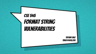 Format String Vulnerabilities in CSE 545