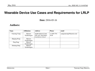 Wearable Device Use Cases and Requirements for IoT