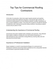 Top Tips for Commercial Roofing Contractors