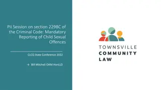 Mandatory Reporting of Child Sexual Offences under Section 229BC of the Criminal Code