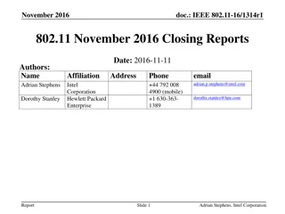 IEEE 802.11-16/1314r1 November 2016 Closing Reports