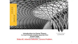 Adverse Selection and Lemons Problem in Economics