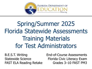 Florida Statewide Assessments Training Materials 2025 Overview