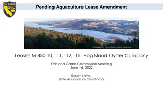 Aquaculture Lease Amendment Update - Hog Island Oyster Company Meeting
