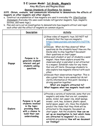 First Grade Magnets Lesson Activities