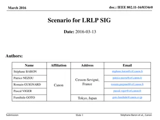 IEEE 802.11-16 Long Range Low Power Scenarios