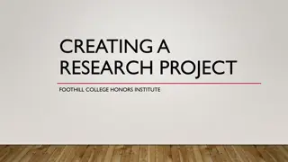 Research Project at Foothill College Honors Institute