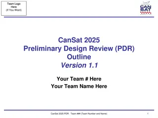 CanSat 2025 Preliminary Design Review (PDR) and Team Organization Overview