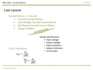 Analog Circuit Design with Low-Voltage Cascode Current Mirrors