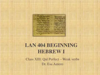 Mastering Weak Hebrew Verbs: Qal Perfect Verb Paradigm and Vocabulary
