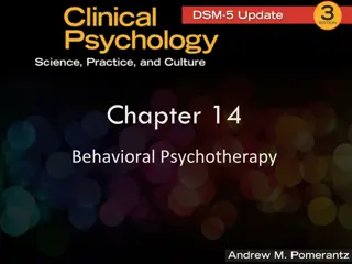 Behavioral Psychotherapy in Practice