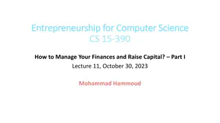 Financial Intelligence and Capital Management for Entrepreneurship in Computer Science