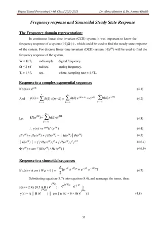 Frequency Response and Sinusoidal Steady-State Response in Digital Signal Processing