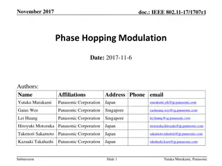 IEEE 802.11-17/1707r1 Phase Hopping Modulation Proposal