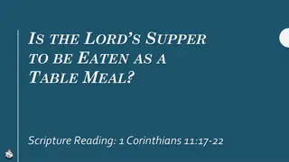 The Lord's Supper: A Table Meal in Christianity