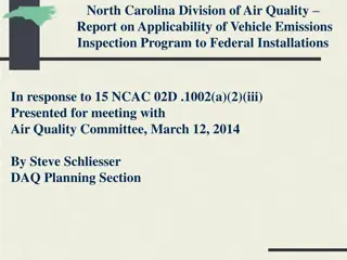 Air Quality Report on Vehicle Emissions Inspection Program at Federal Installations