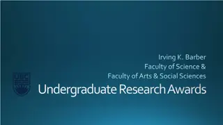 Irving K. Barber Faculty of Science Undergraduate Research Awards