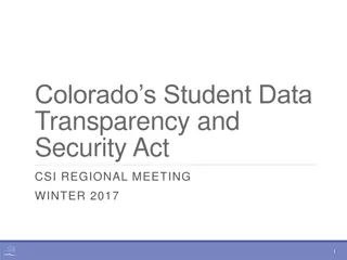 Colorado Student Data Transparency and Security Requirements