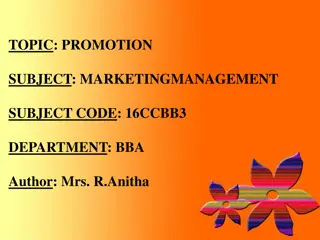Promotion in Marketing Management