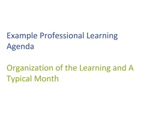 Professional Learning Agenda Organization & Typical Month Activities