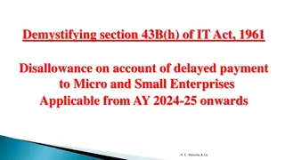 Section 43B(h) of IT Act 1961 and MSMEs Impact